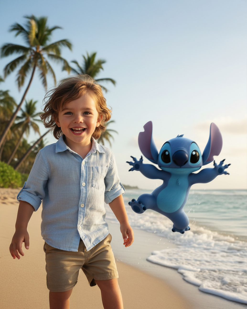 يوم الشاطئ مع الصديق الأزرق