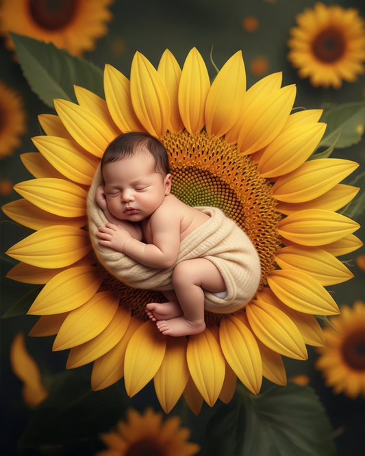 غفوة زهرة عباد الشمس الصغيرة